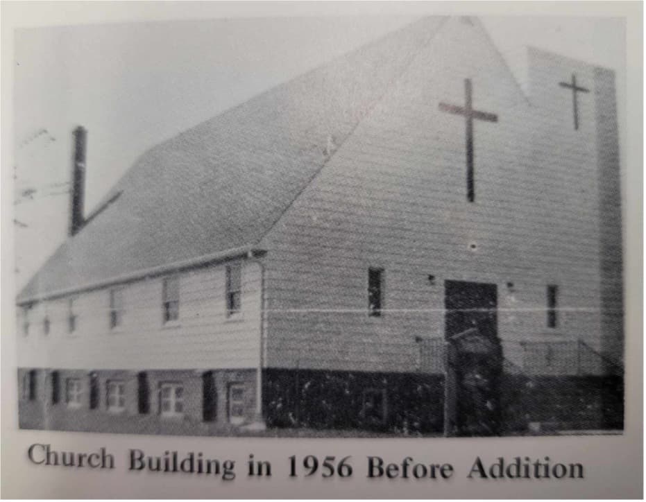 The church building completed in 1956 after the fire of 1948